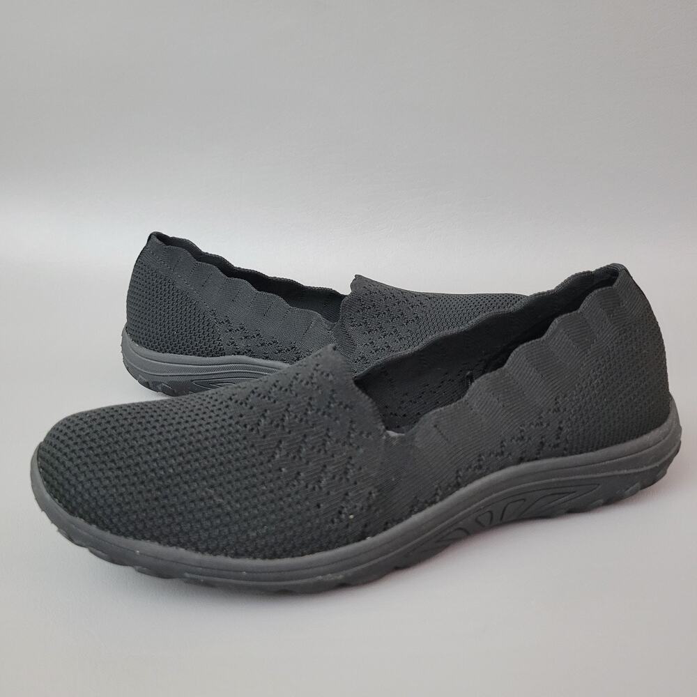 Skechers Women’s Seager Stat Memoy Foam Black Mesh Shoes Size 10